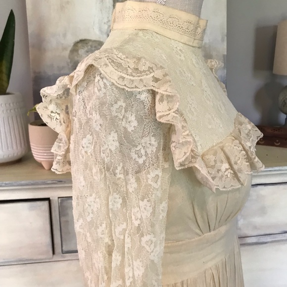 Gunne Sax High Collar Cottagecore Dress 11 - Picture 3 of 10